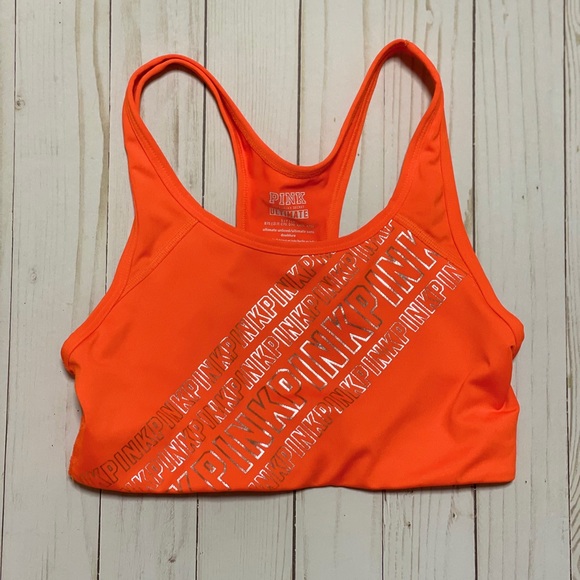 Victoria’s Secret Pink Sports Bra Neon Orange S - Picture 2 of 8